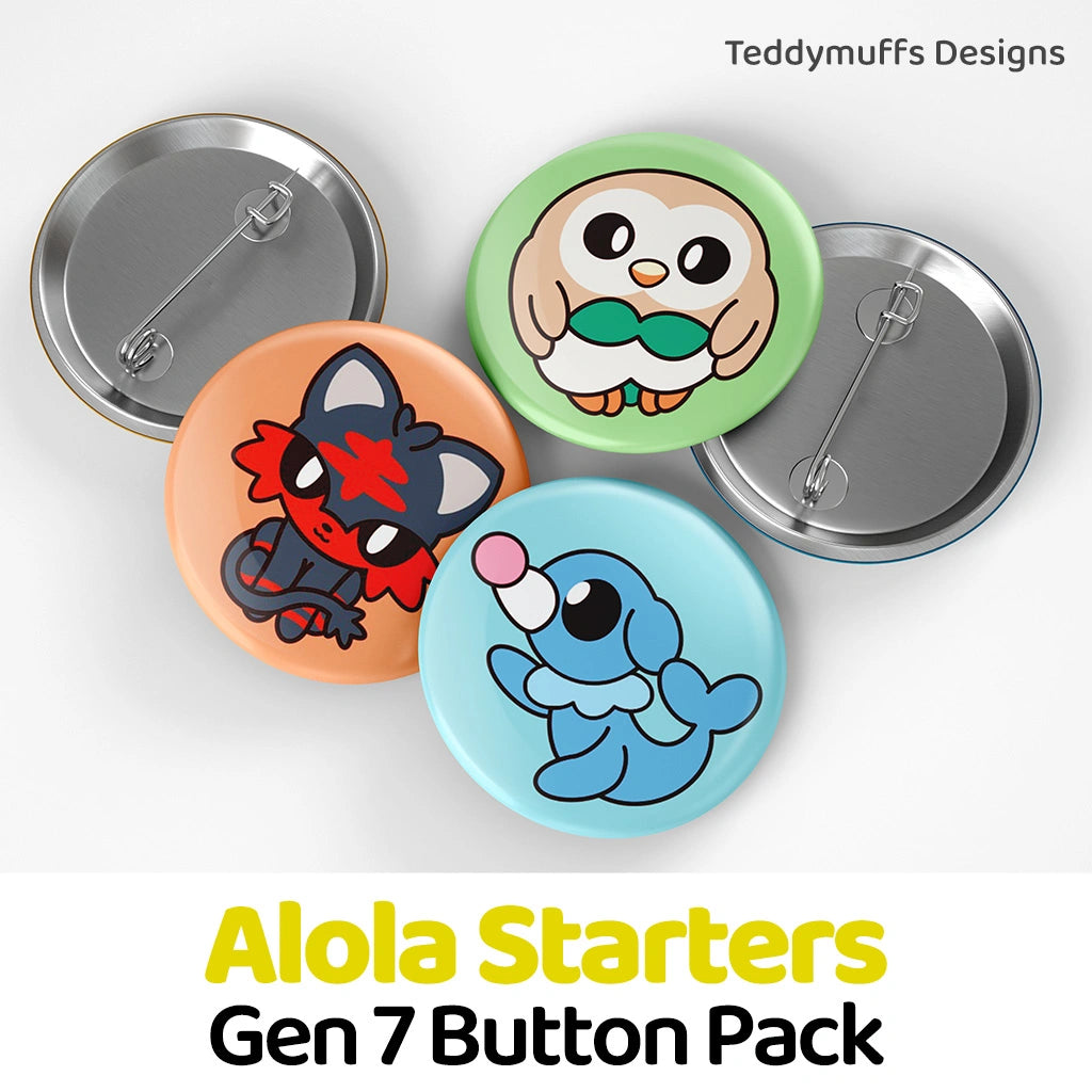 Alola Button Pins