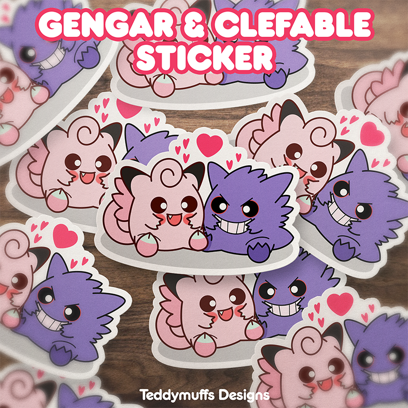 Gengar & Clefable Sticker