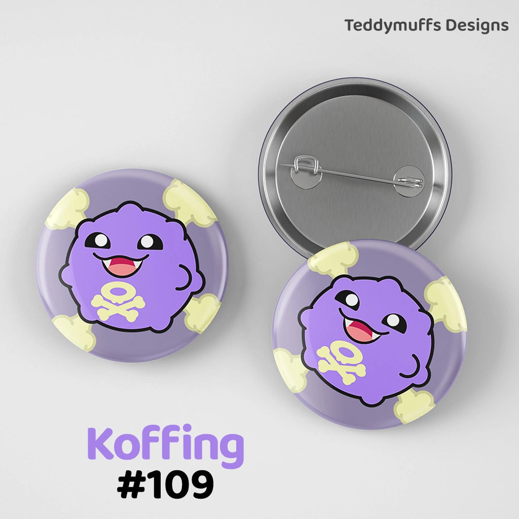 Koffing Button Pin