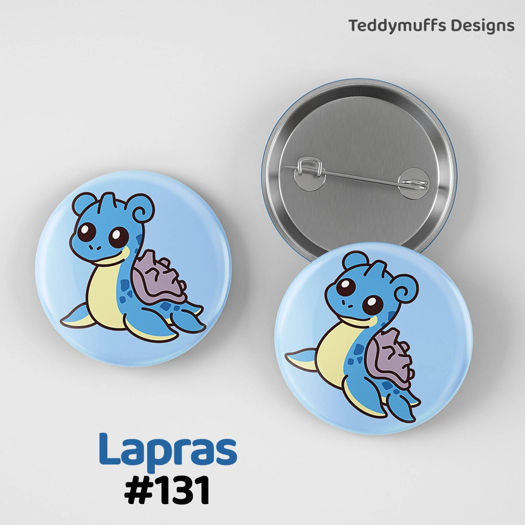 Lapras Button Pin