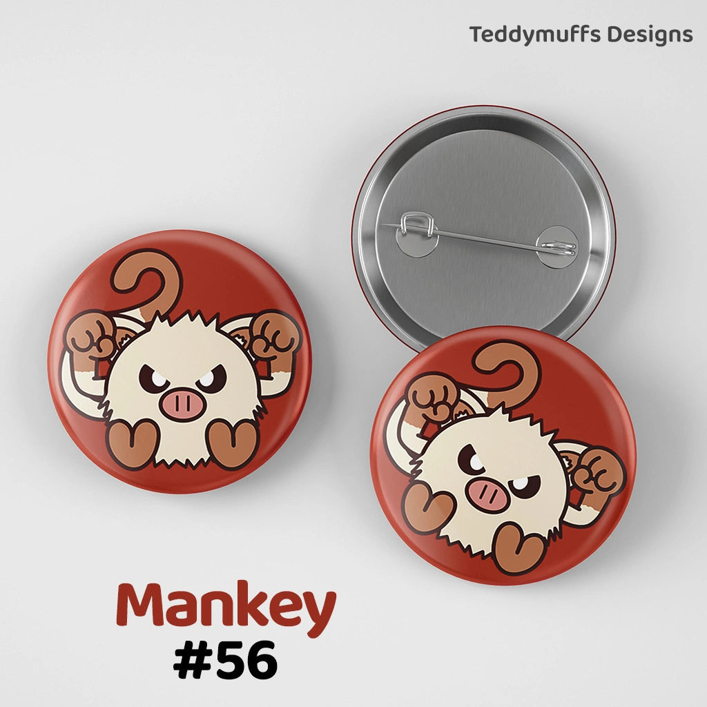 Mankey Button Pin