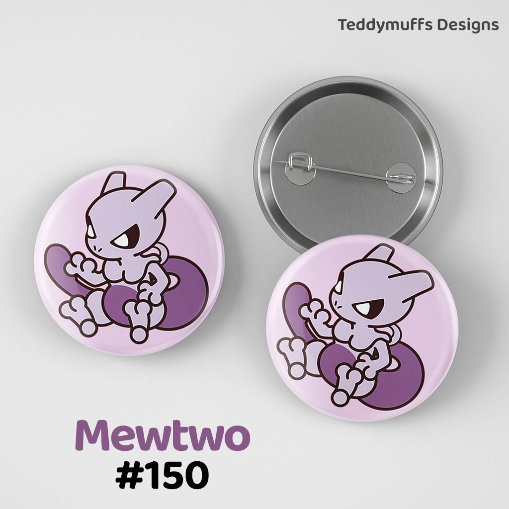 Mewtwo Button Pin