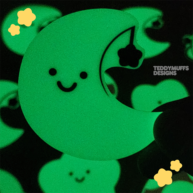 Glow in the Dark Moon Sticker