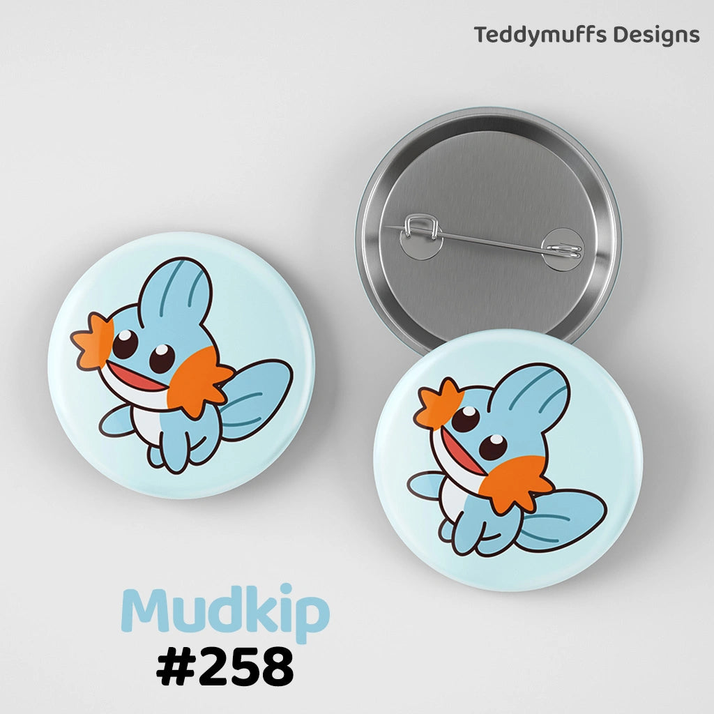 Mudkip Button Pin