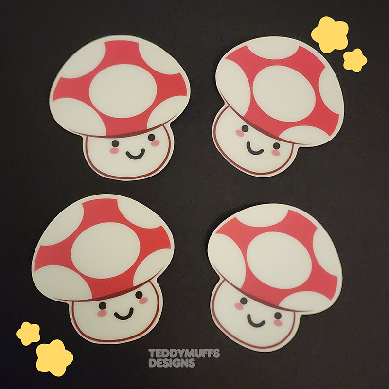 Glow in the Dark Mushroom Sticker