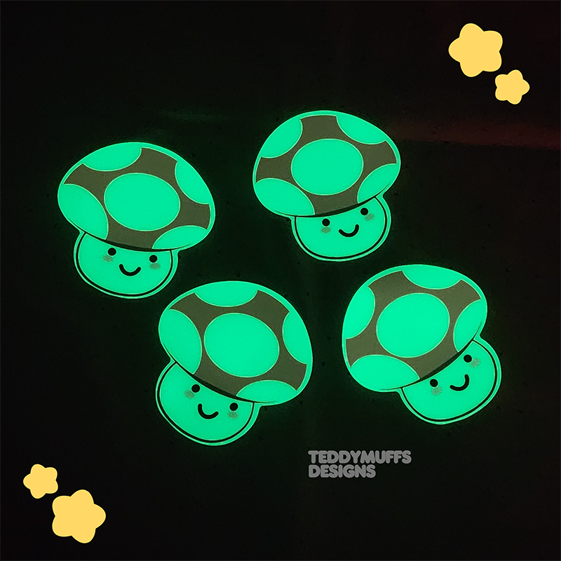 Glow in the Dark Mushroom Sticker