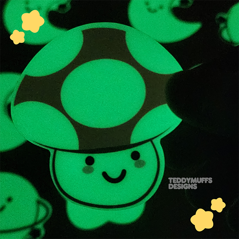 Glow in the Dark Mushroom Sticker