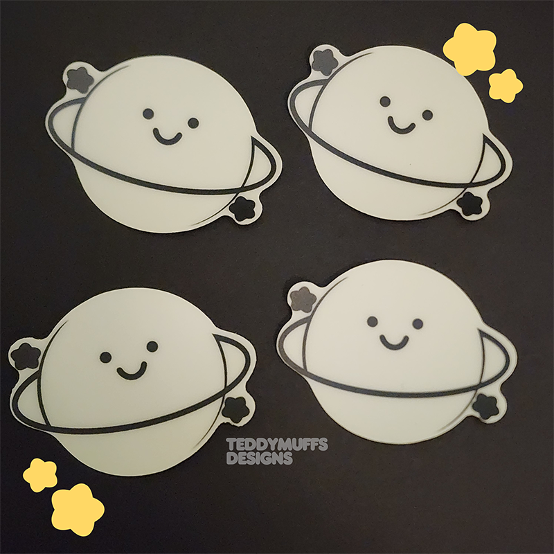 Glow in the Dark Saturn Sticker