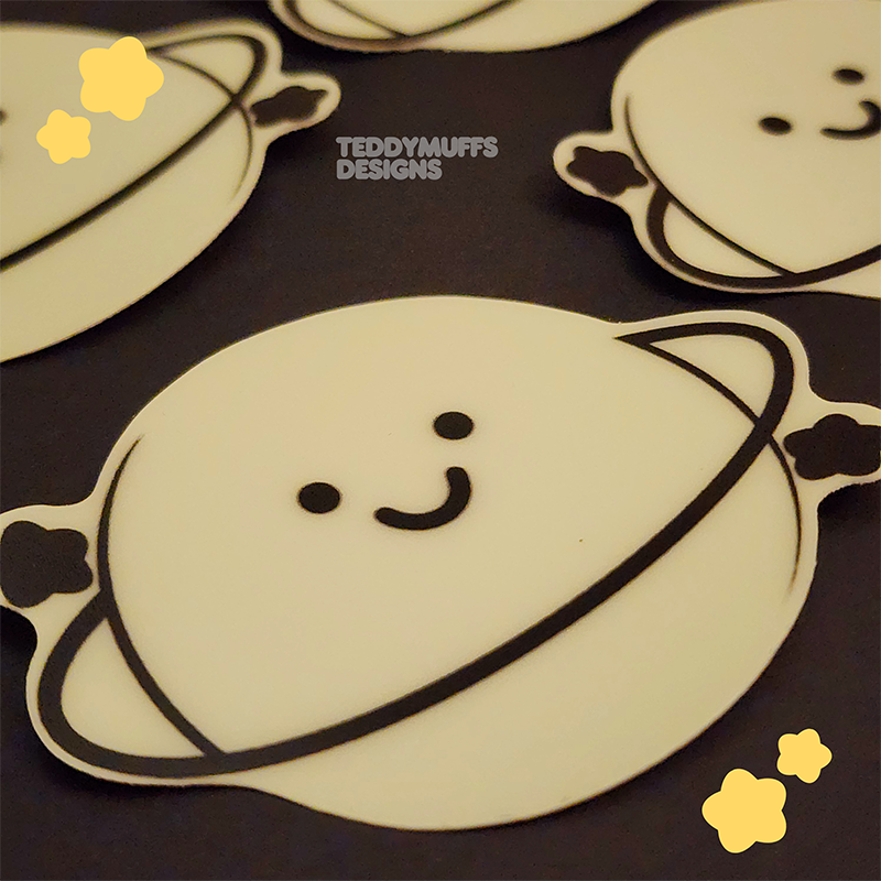Glow in the Dark Saturn Sticker