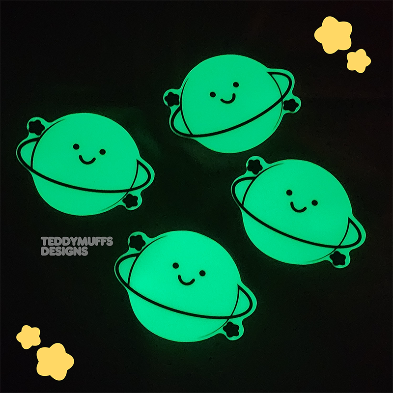 Glow in the Dark Saturn Sticker