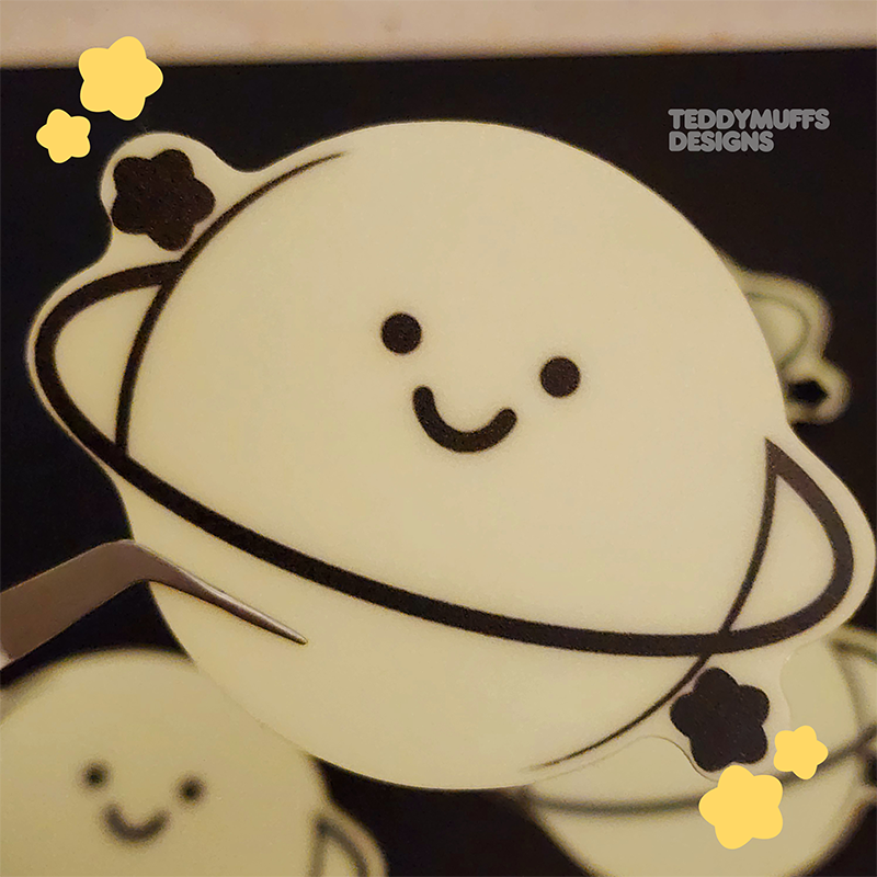 Glow in the Dark Saturn Sticker