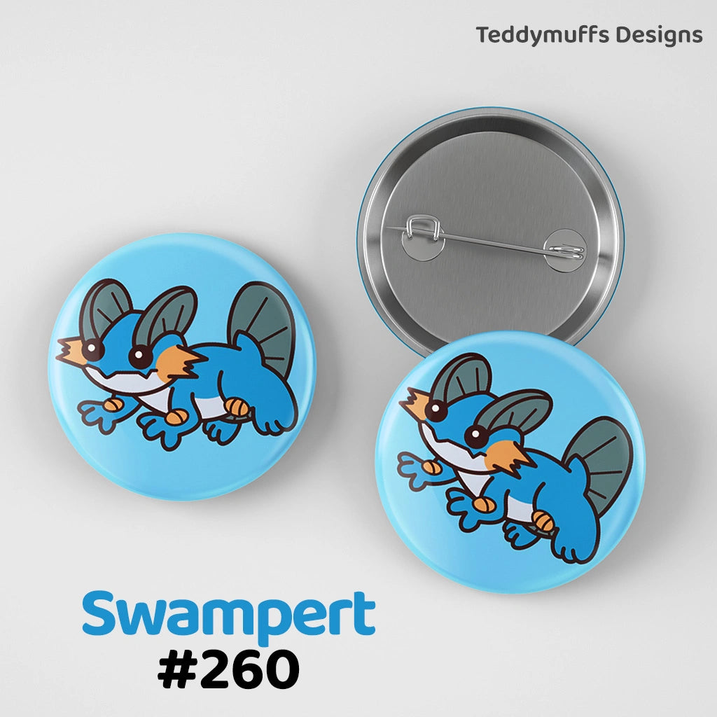 Swampert Button Pin
