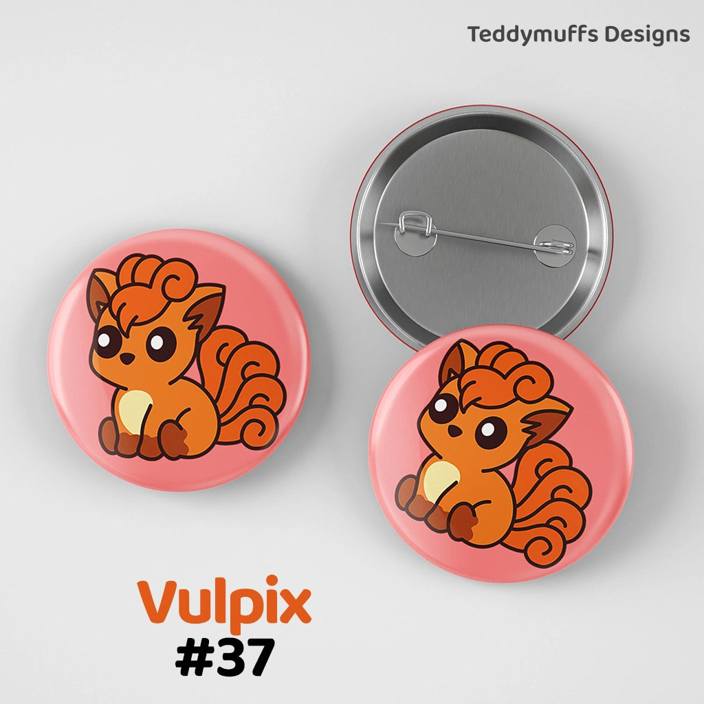 Vulpix Button Pin