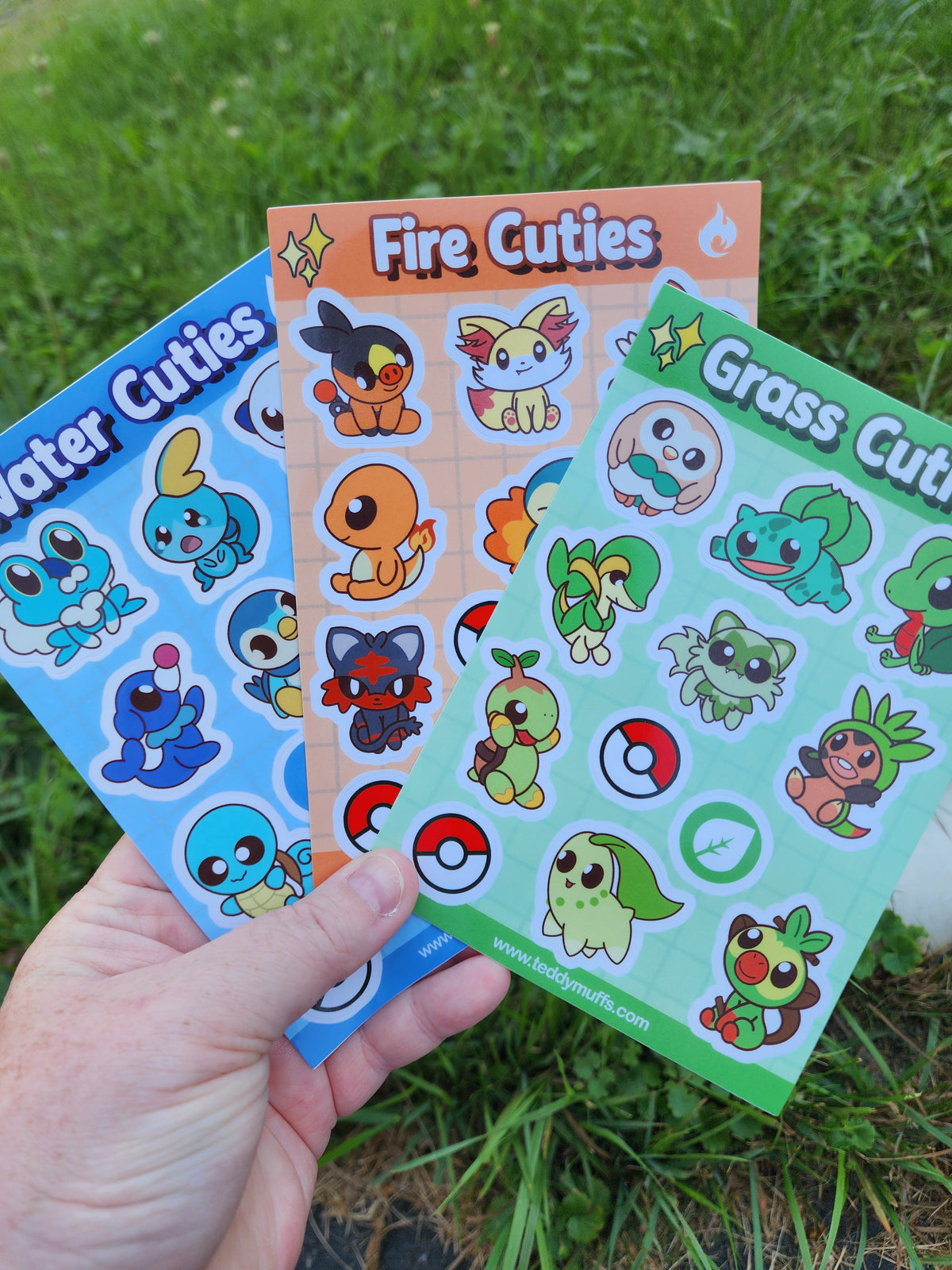 Grass Type | Pokemon Starters | Sticker Sheet