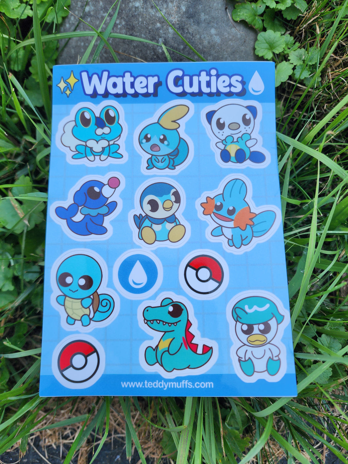 Water Type | Pokemon Starters | Sticker Sheet