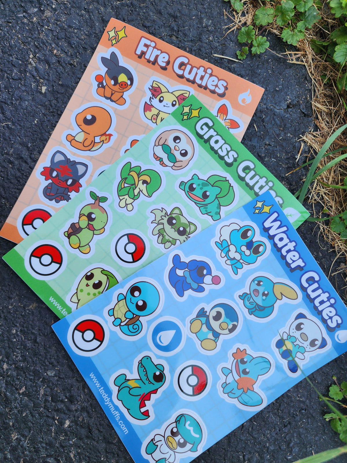 Grass Type | Pokemon Starters | Sticker Sheet