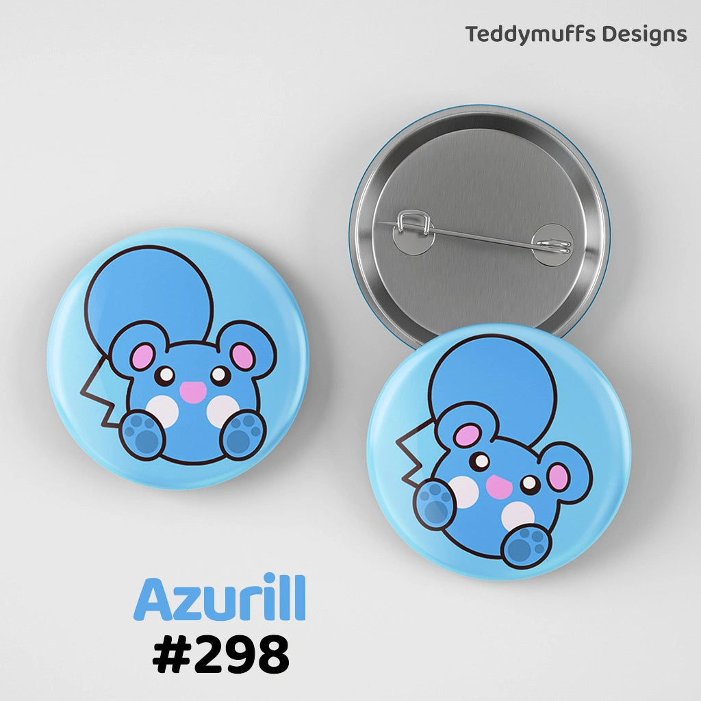 Azurill Button Pin