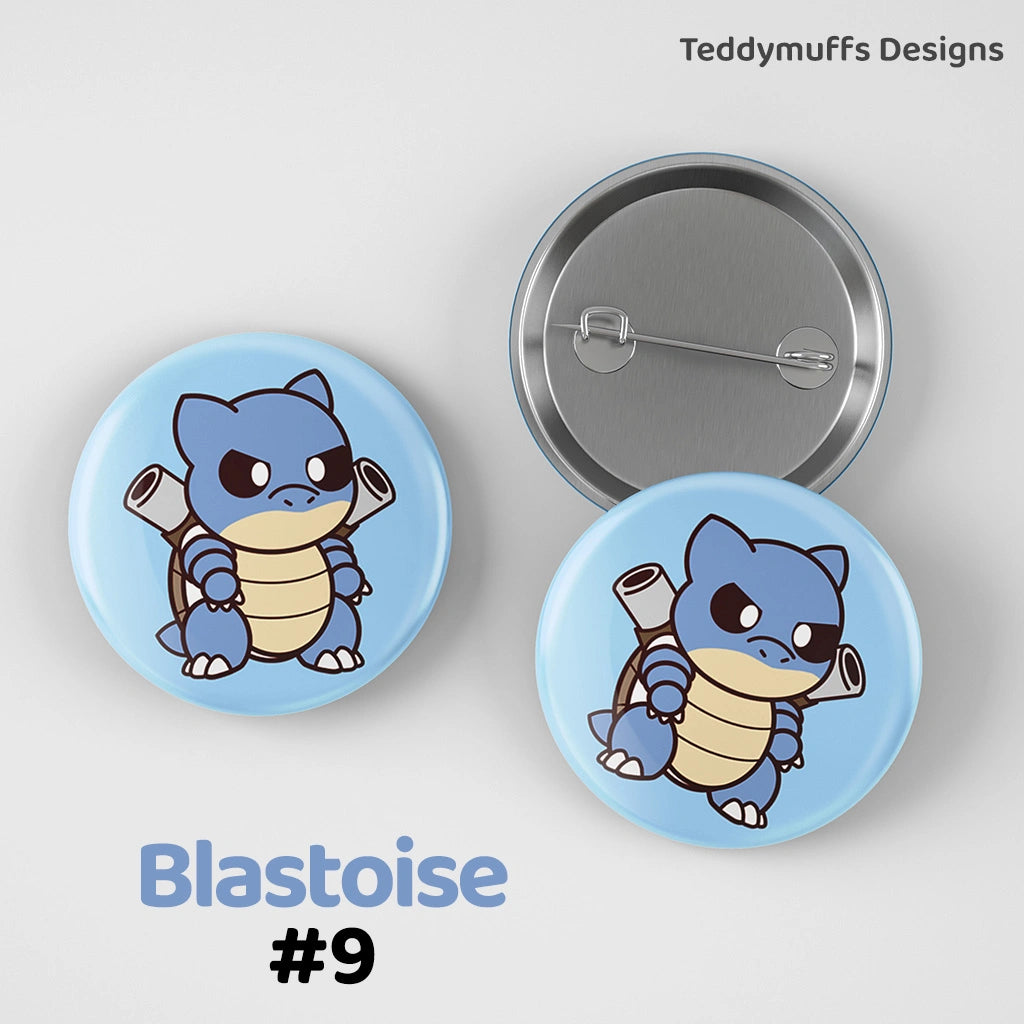 Blastoise Button Pin