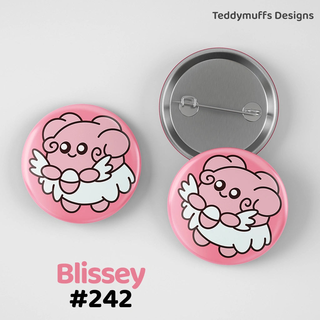 Blissey Button Pin