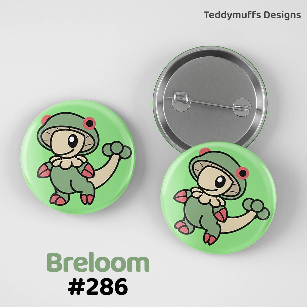 Breloom Button Pin