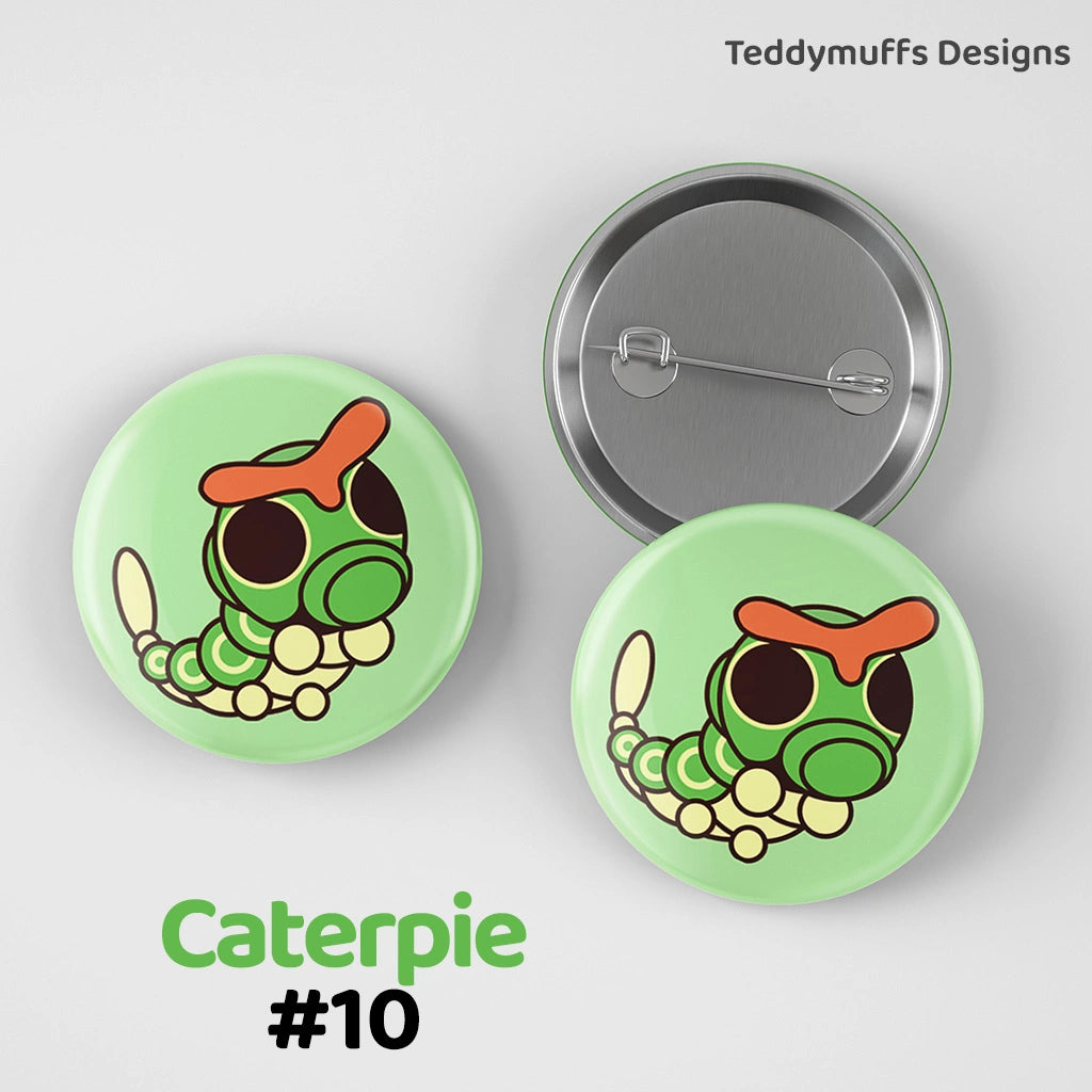 Caterpie Button Pin