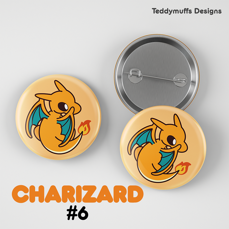 Charizard Button Pin