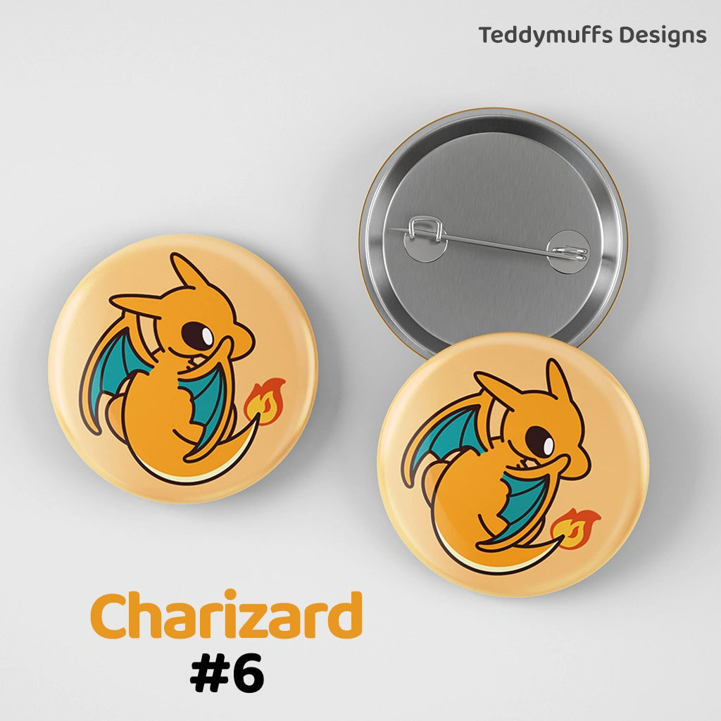 Charizard Button Pin