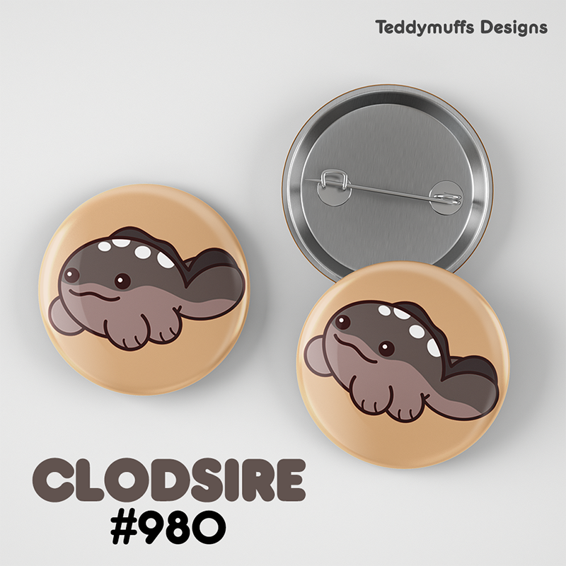 Clodsire Button Pin