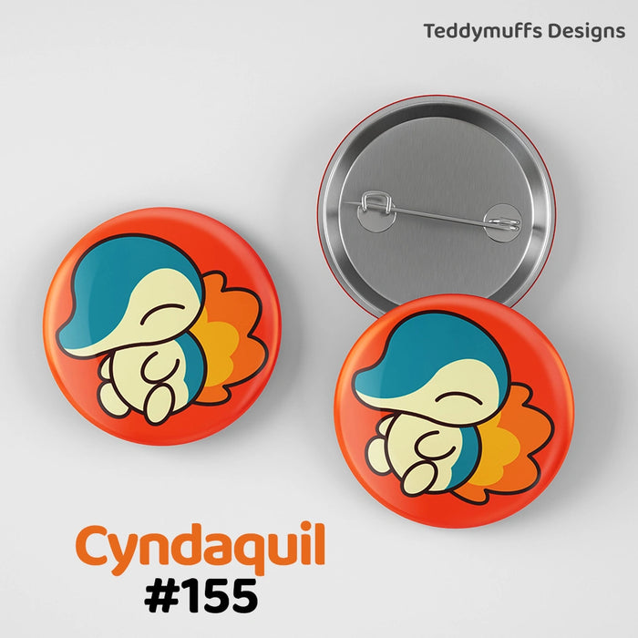 Cyndaquil Button Pin