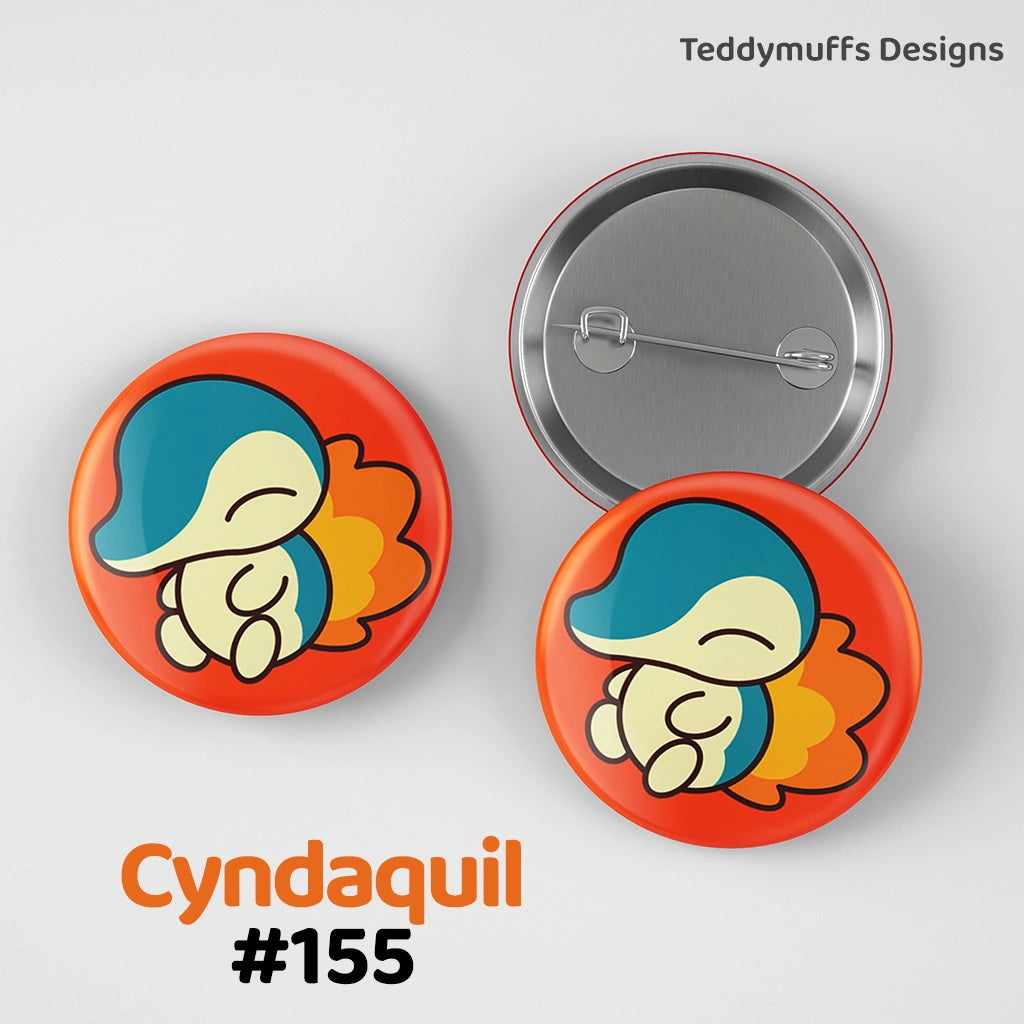 Cyndaquil Button Pin