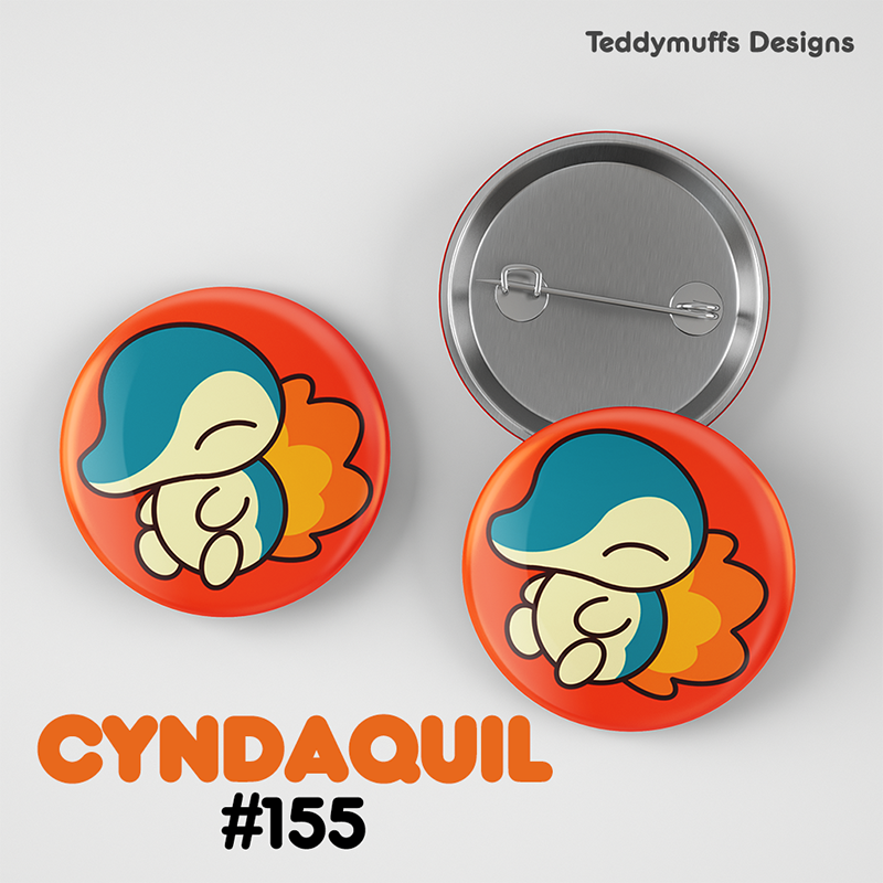 Cyndaquil Button Pin
