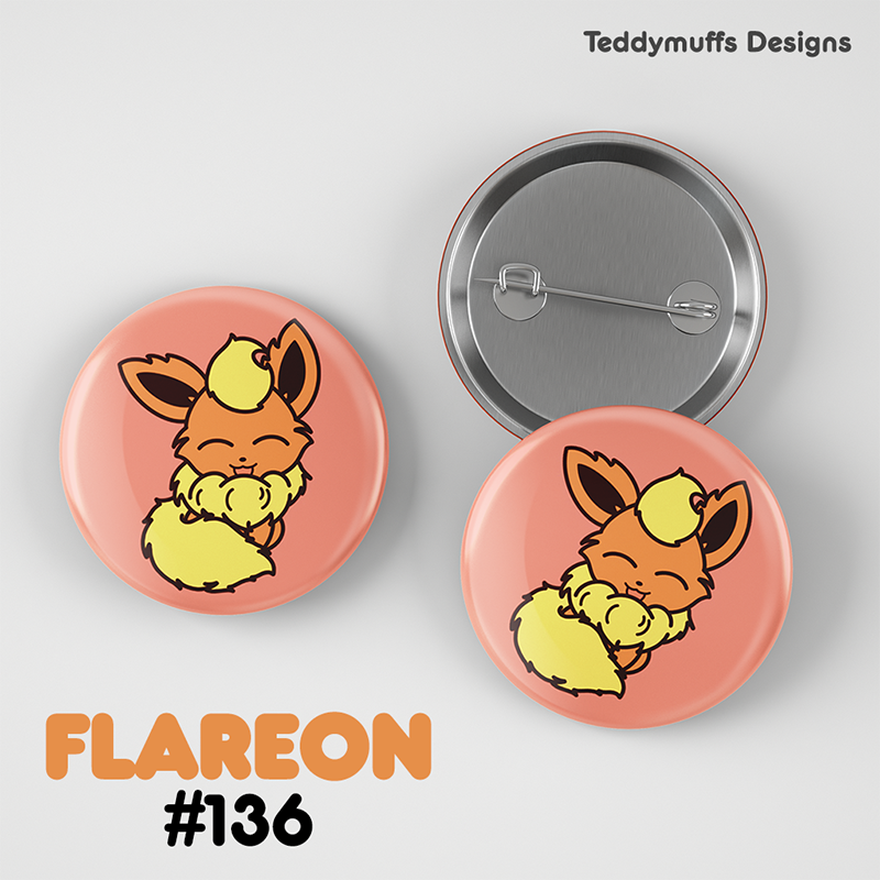 Flareon Button Pin