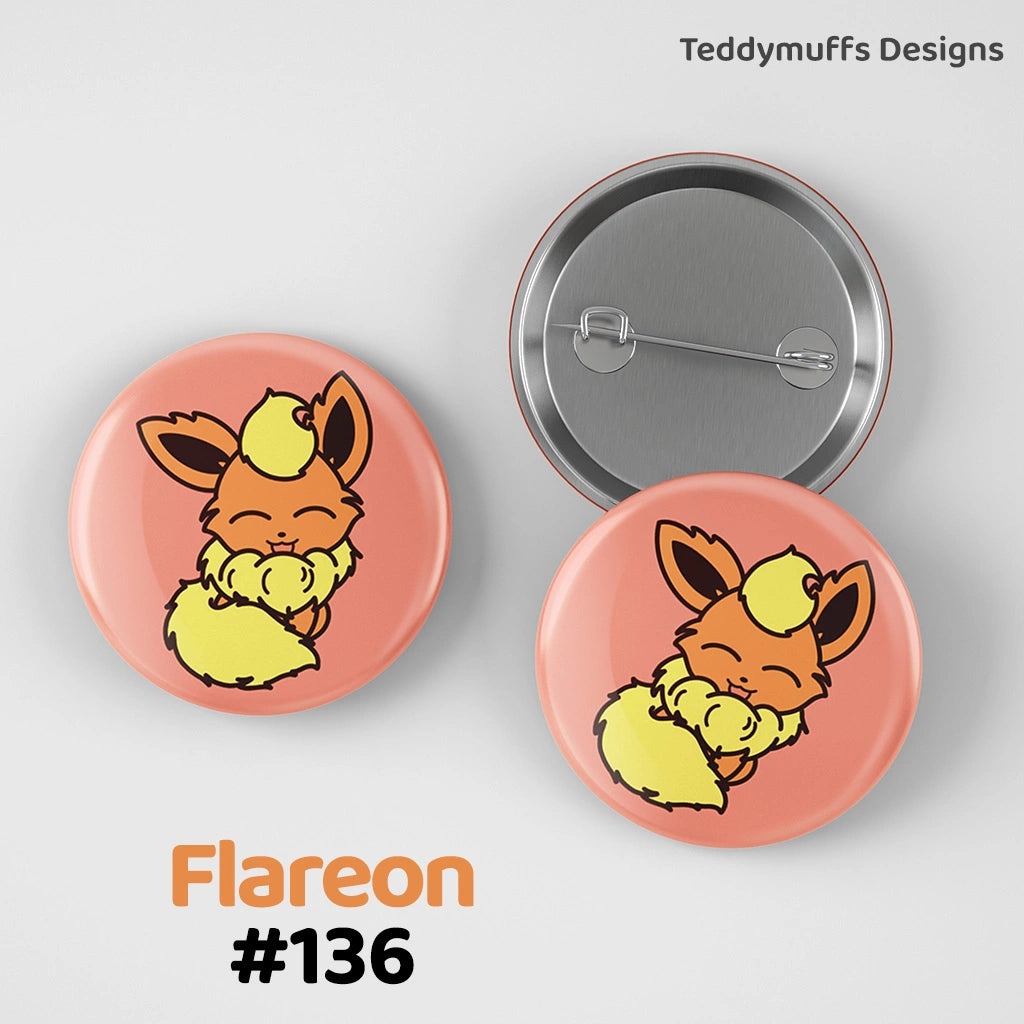 Flareon Button Pin