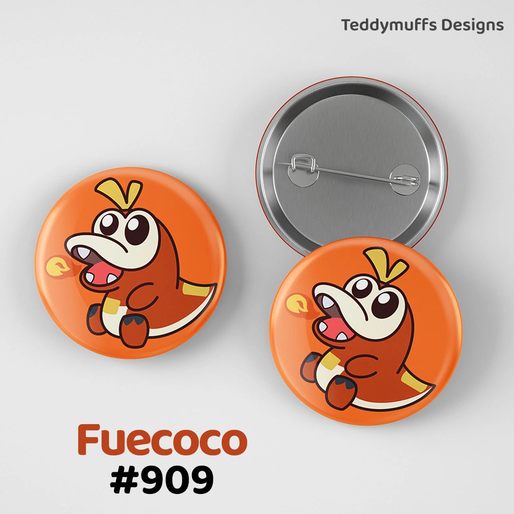 Fuecoco Button Pin