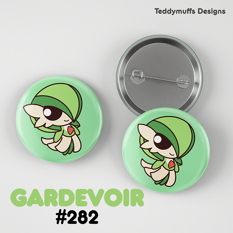 Gardevoir Button Pin