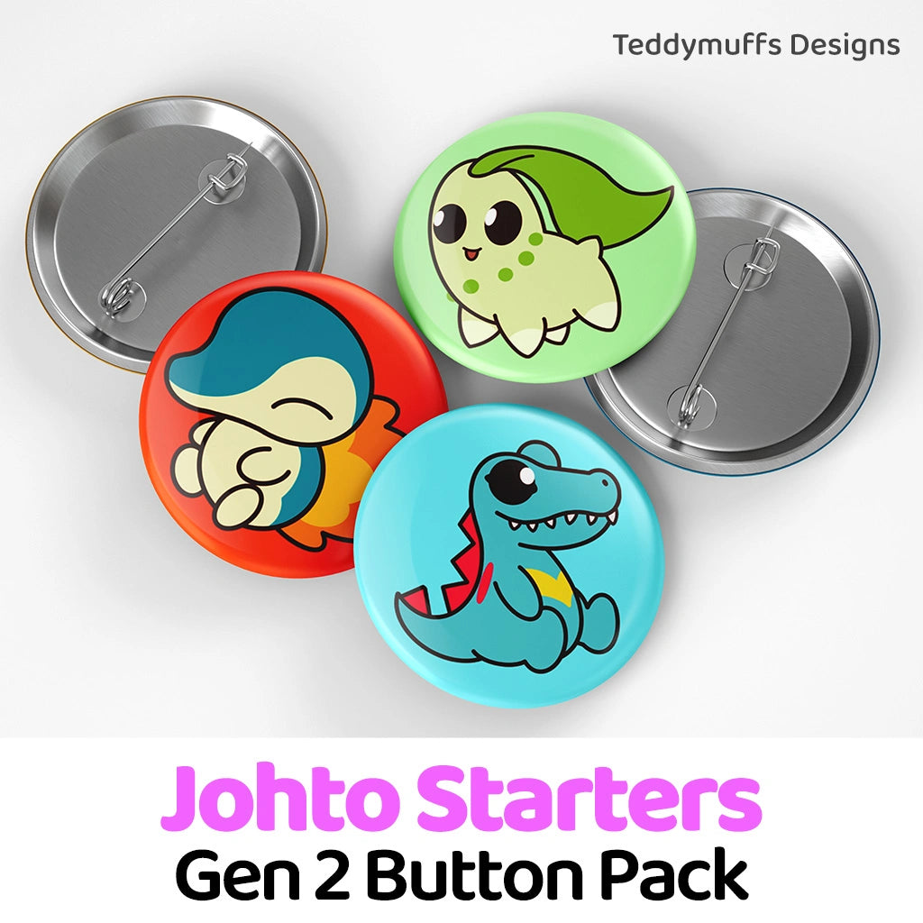 Johto Button Pins