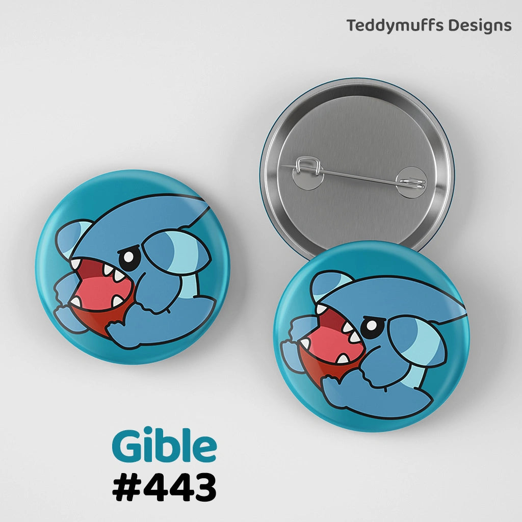 Gible Button Pin