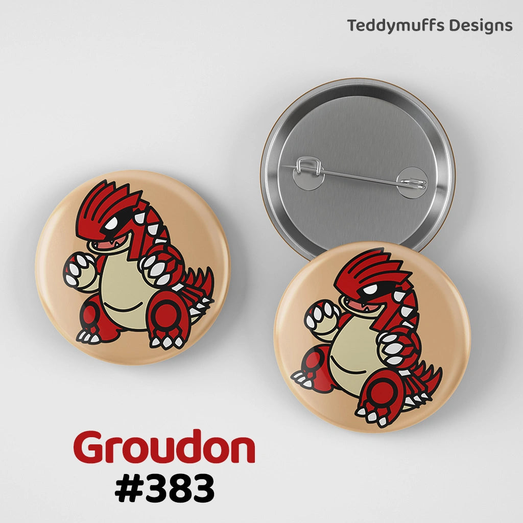 Groudon Button Pin