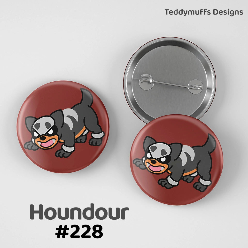 Houndour Button Pin