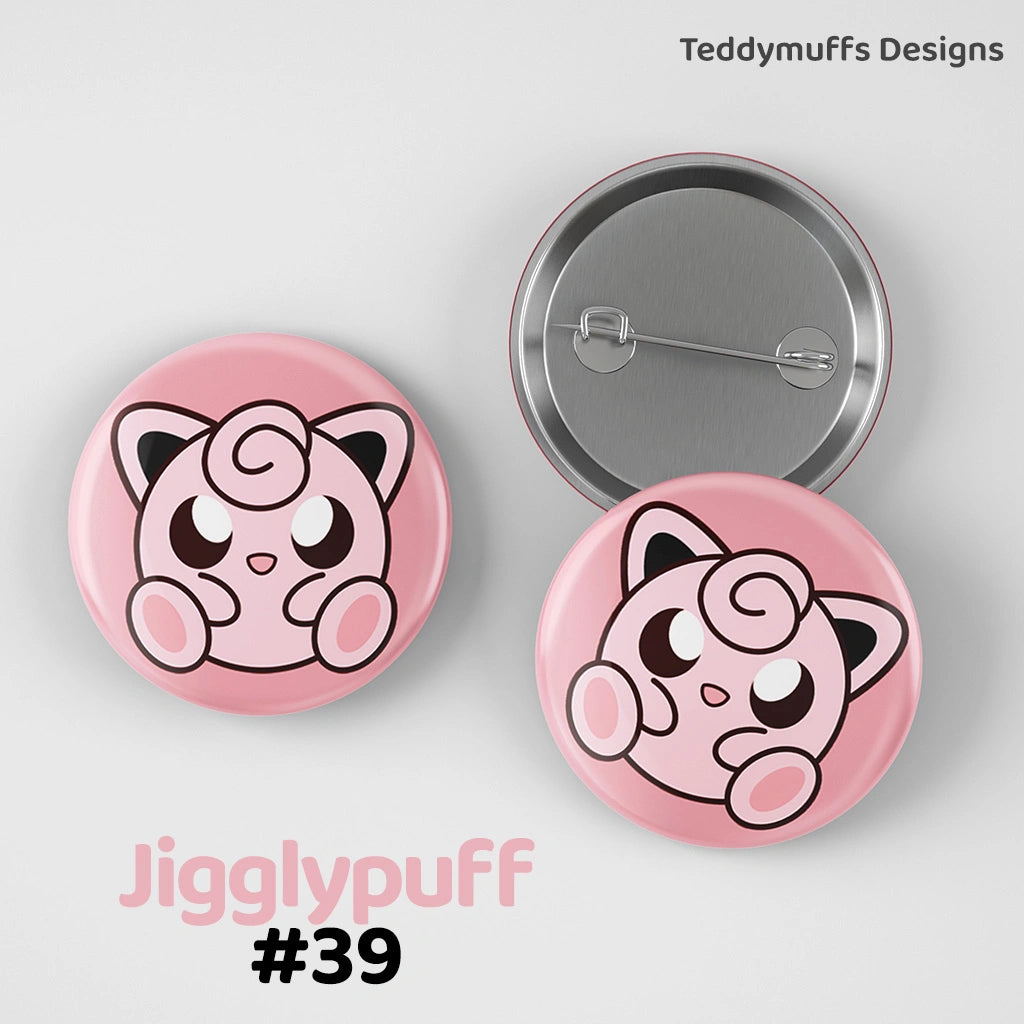 Jigglypuff Button Pin