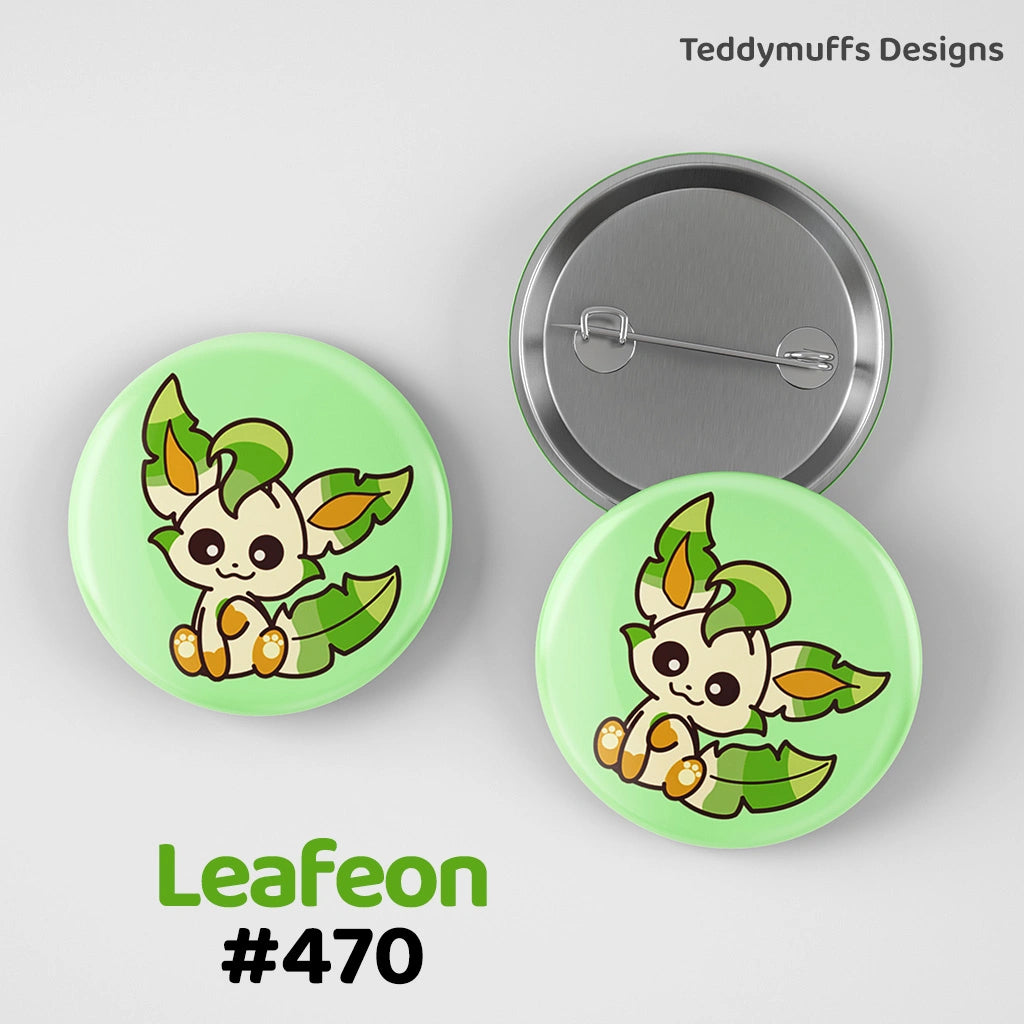 Leafeon Button Pin