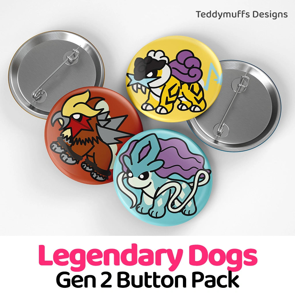 Legendary Dogs Button Pins