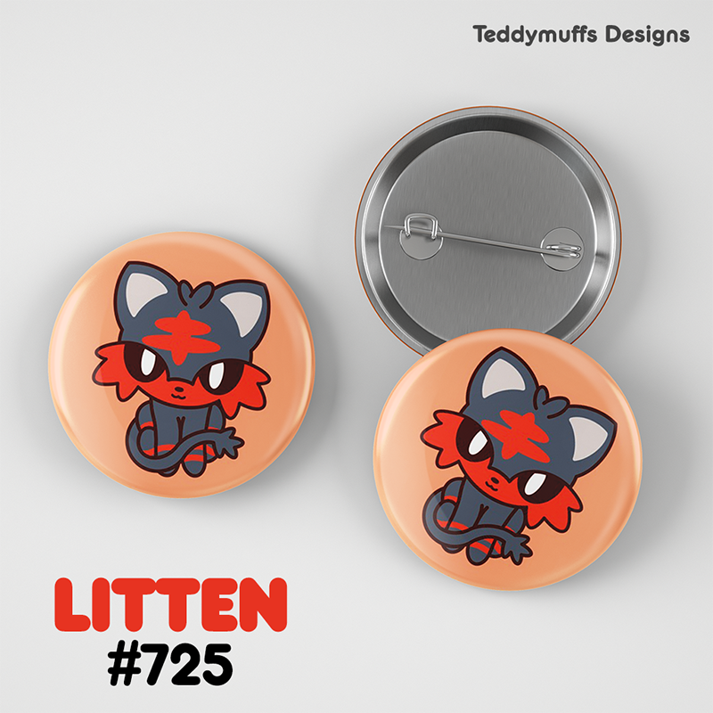 Litten Button Pin