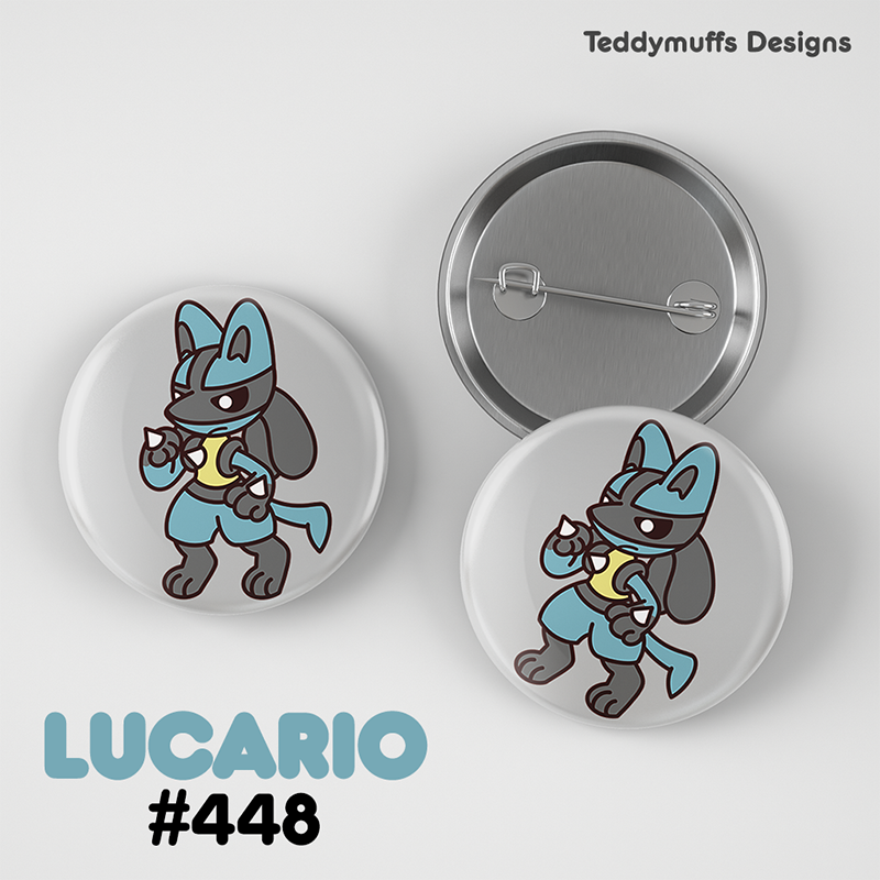 Lucario Button Pin