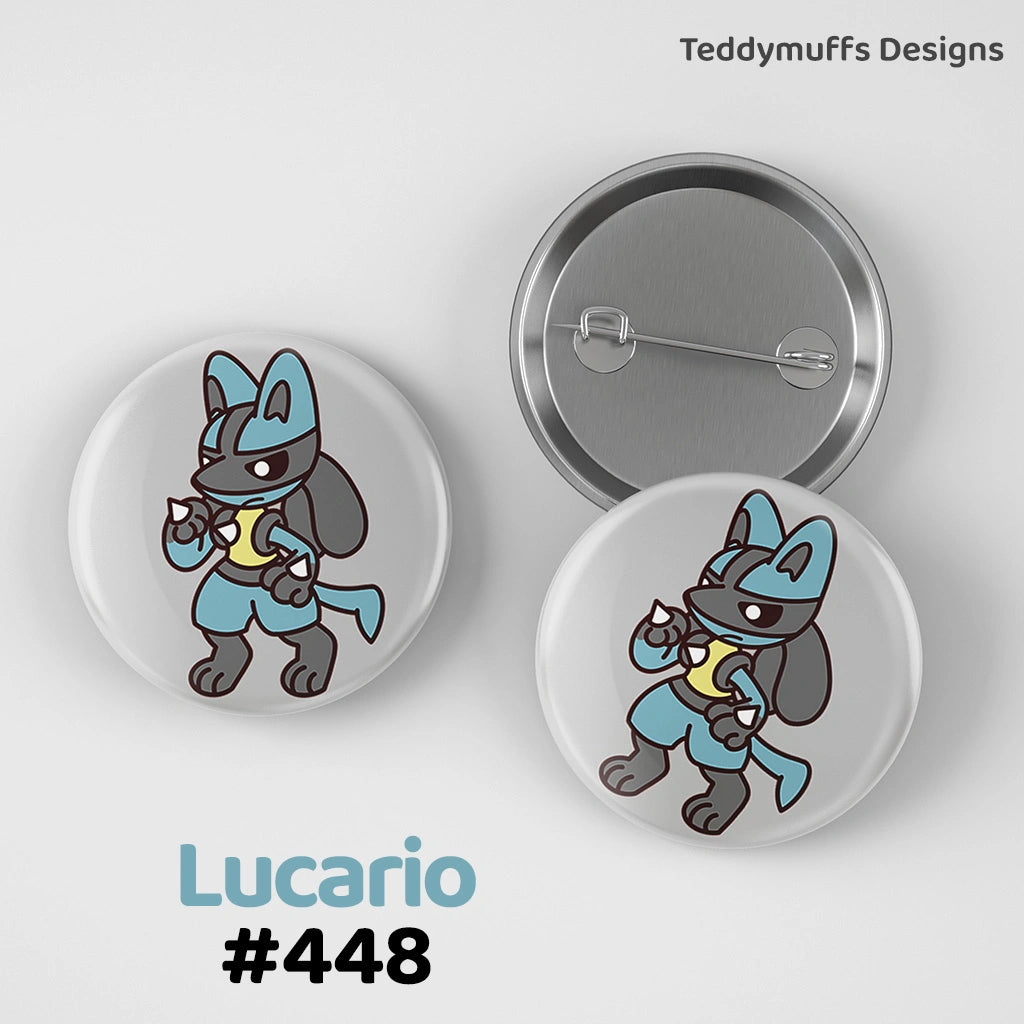 Lucario Button Pin