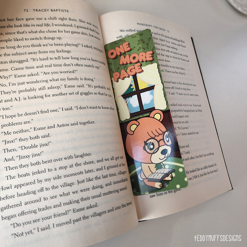 "One More Page" Maple Bookmark