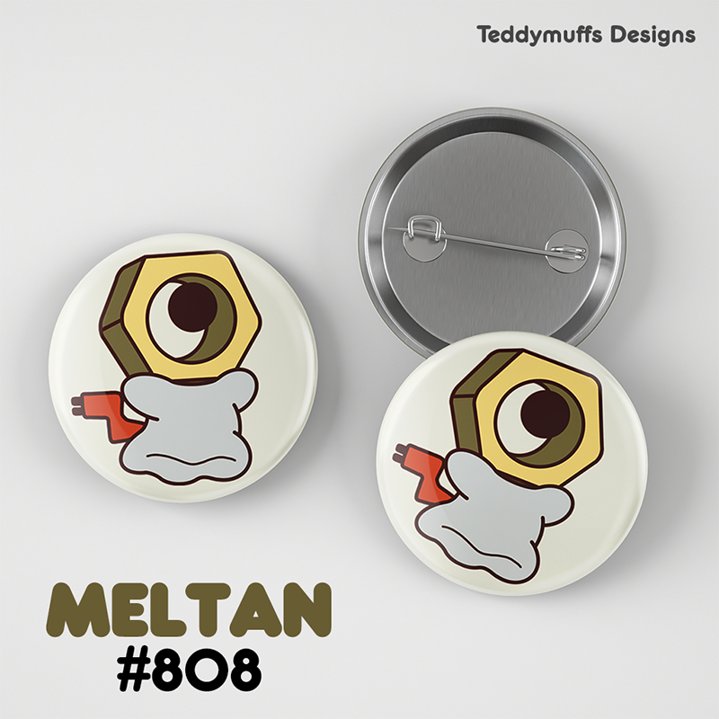 Meltan Button Pin
