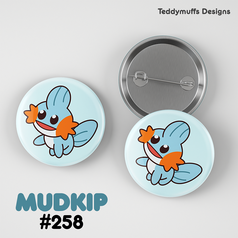 Mudkip Button Pin