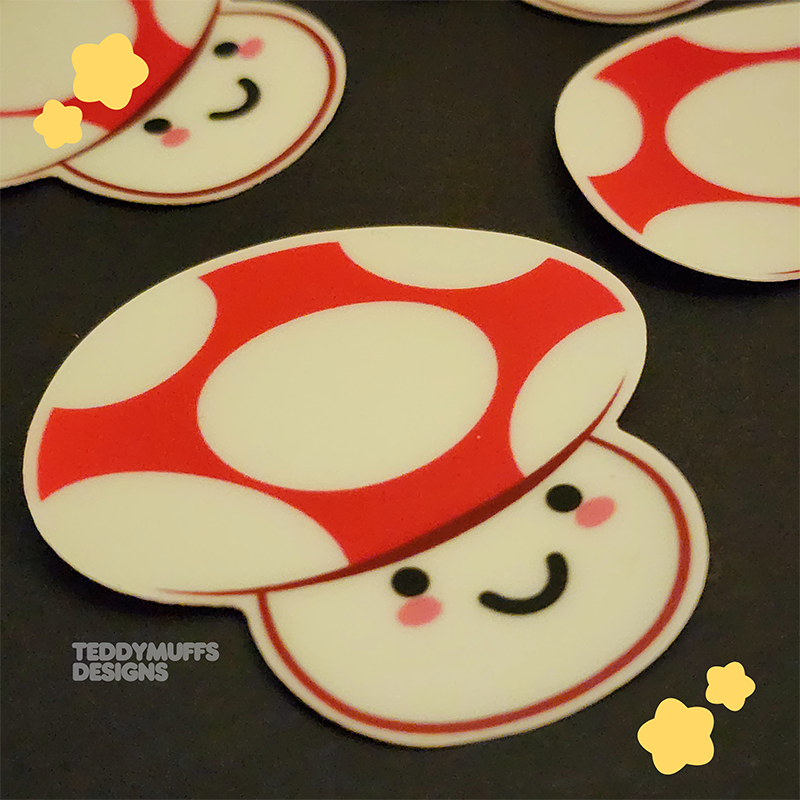 Glow in the Dark Mushroom Sticker