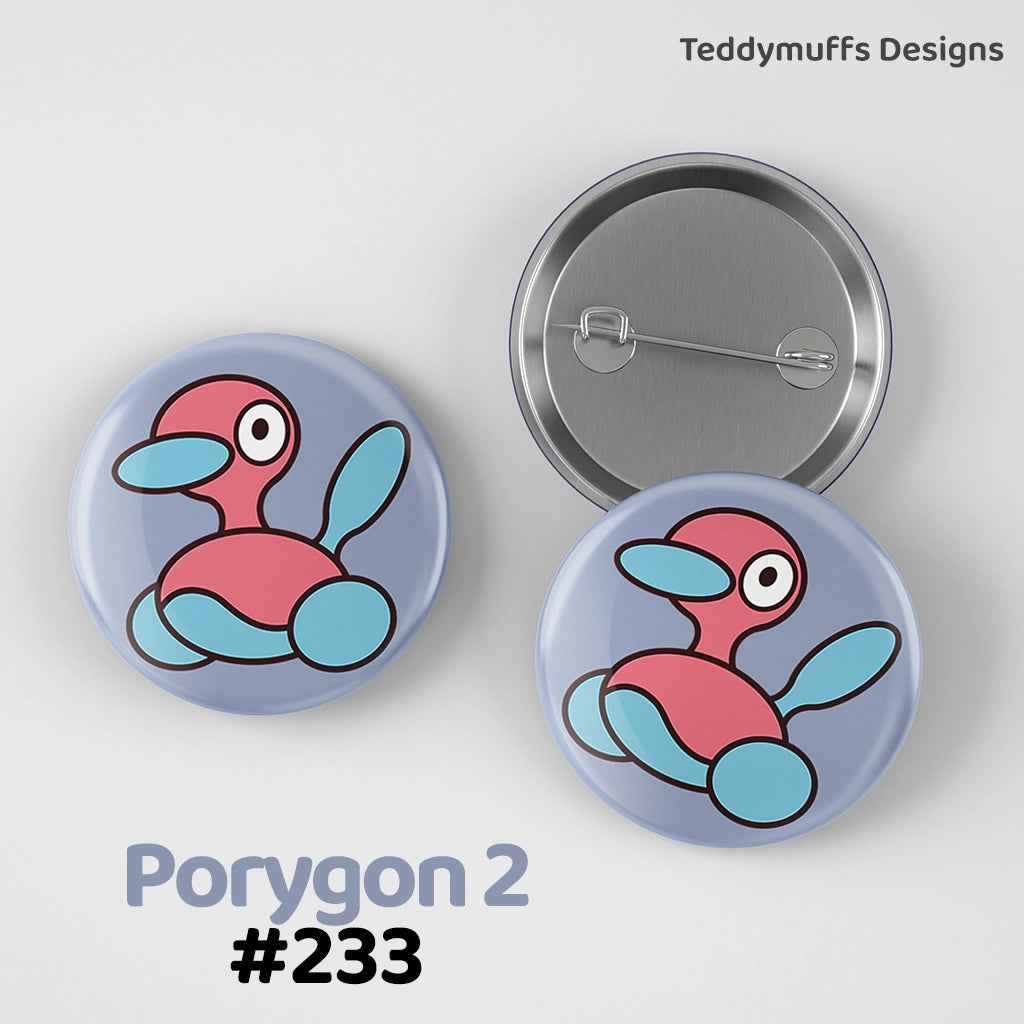 Porygon 2 Button Pin